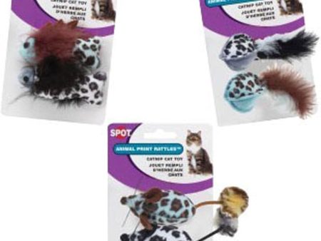 SPOT RATTLE W CATNIP (2 PK, ANIMAL PRINT) Sale