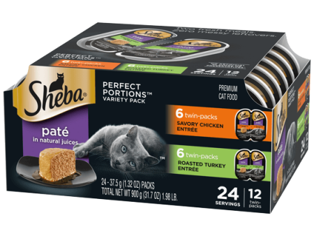 SHEBA® PERFECT PORTIONS™ Premium Paté Savory Chicken Entrée Roasted Turkey Entrée Online