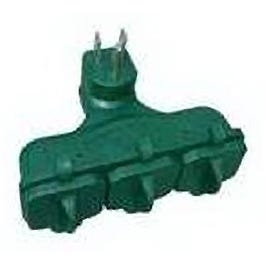 3-Outlet Adapter, Outdoor, Green Cheap