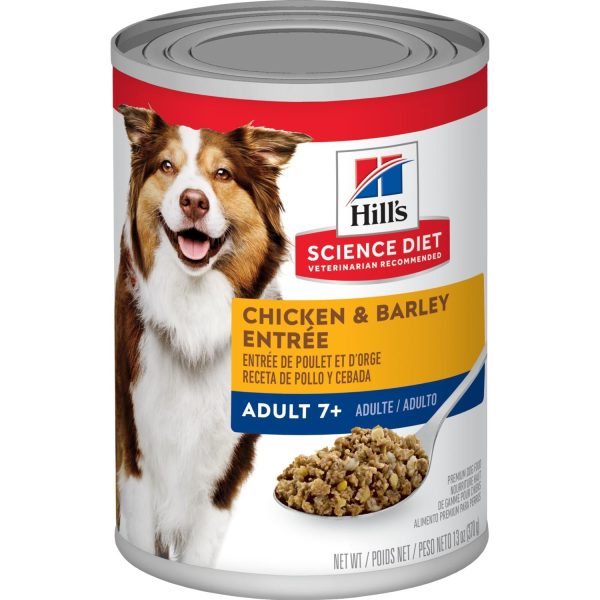 Hill s Science Diet Adult 7+ Chicken & Barley Entrée Dog Food (13 oz) Discount