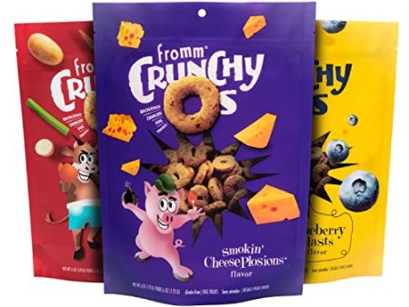 Fromm Crunchy O s Dog Treat Variety Pack (Beef, Chicken, and Pork) For Sale