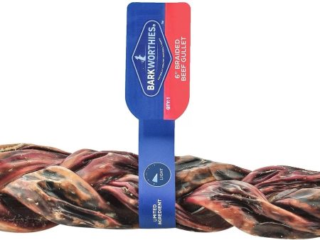 Barkworthies 6 Inch Braided Beef Gullet For Dogs Supply