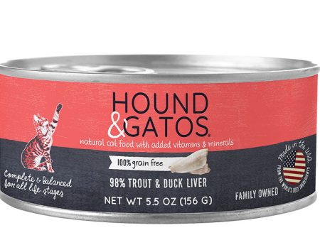 Hound & Gatos Grain Free Trout and Duck Liver Canned Cat Food Online now