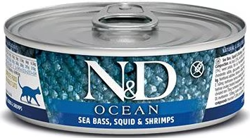 Farmina Natural & Delicious Ocean Sea Bass, Squid and Shrimp Canned Adult Cat Food Online