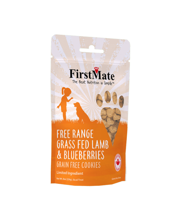 FirstMate Free Range Grass Fed Lamb with Blueberry Treats for Dogs Online now