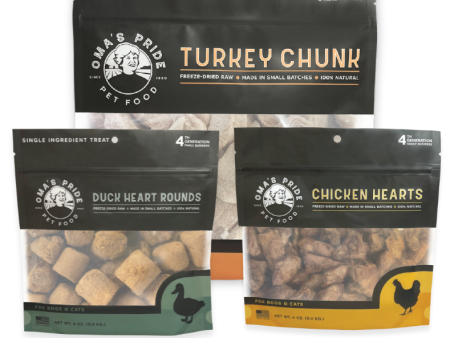 Oma s Pride Variety Pack Freeze-Dried Turkey, Duck, and Chicken on Sale