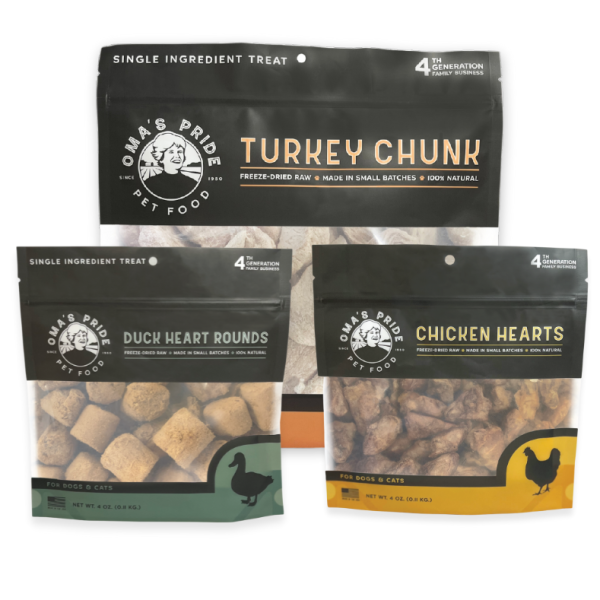 Oma s Pride Variety Pack Freeze-Dried Turkey, Duck, and Chicken on Sale